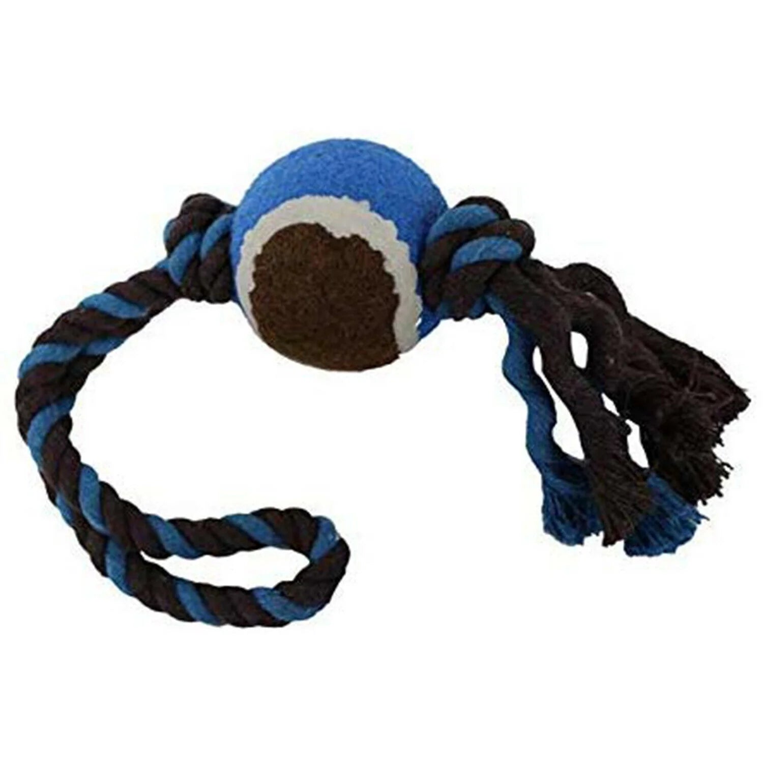 Knotted Rope Toy with Tennis Ball for Dogs | Hours of Play | Approved by Dogs | Blue