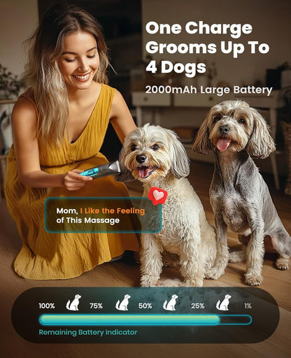 Professional 4-In-1 Dog Grooming Kit with LED Light