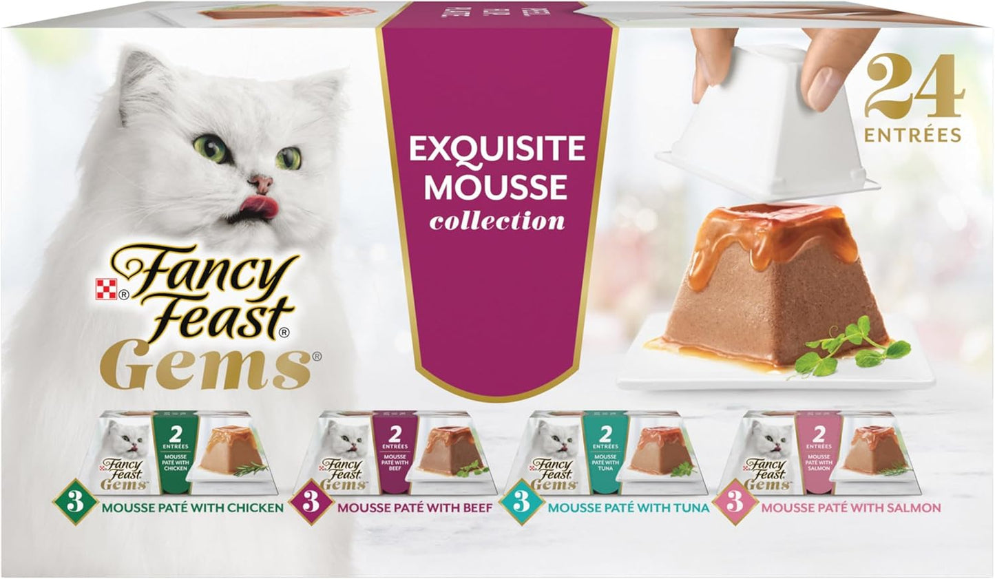 Purina  Gems Salmon Variety Pack Wet Cat Food, 4 Oz, 12-Pack