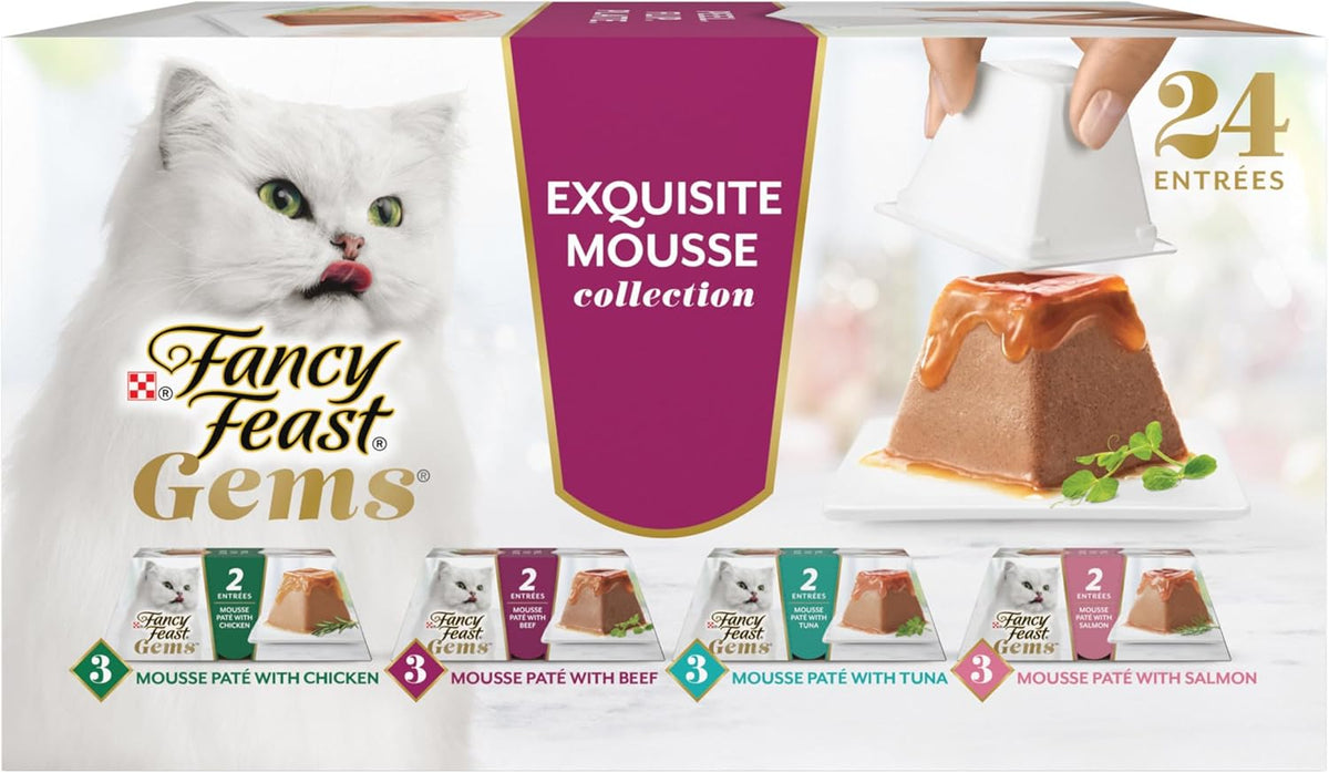 Purina  Gems Salmon Variety Pack Wet Cat Food, 4 Oz, 12-Pack