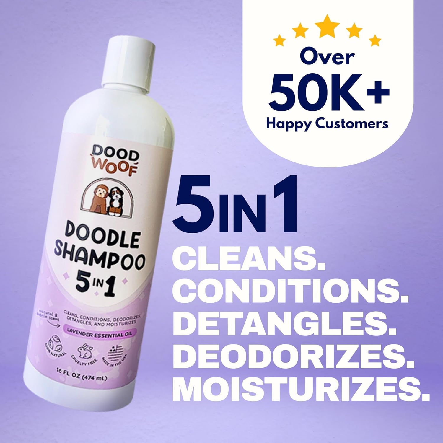 Dog Shampoo and Conditioner for Doodle - All Natural Dog Shampoo for Smelly Dogs, Sensitive Skin Pet Shampoo for Dogs, Goldendoodle, Doodles, Poodle, Puppy Shampoo and Conditioner - Dog Soap