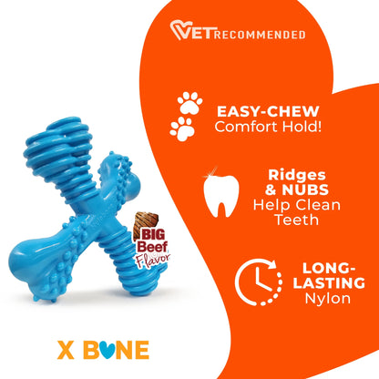 Power Chew Comfort Hold X Bone Dog Toy, Dog Chew Toy, Beef Flavor, Small, 1 Count
