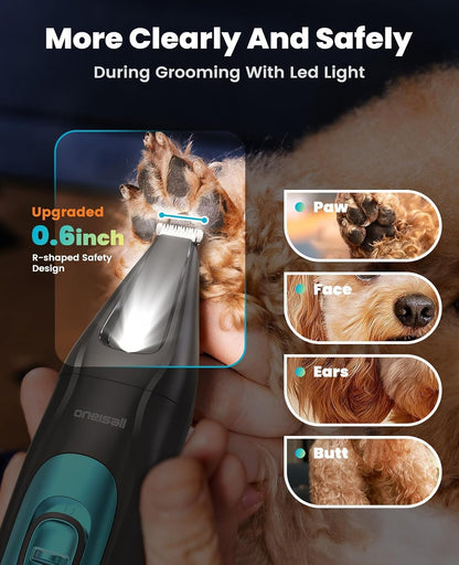 Professional 4-In-1 Dog Grooming Kit with LED Light