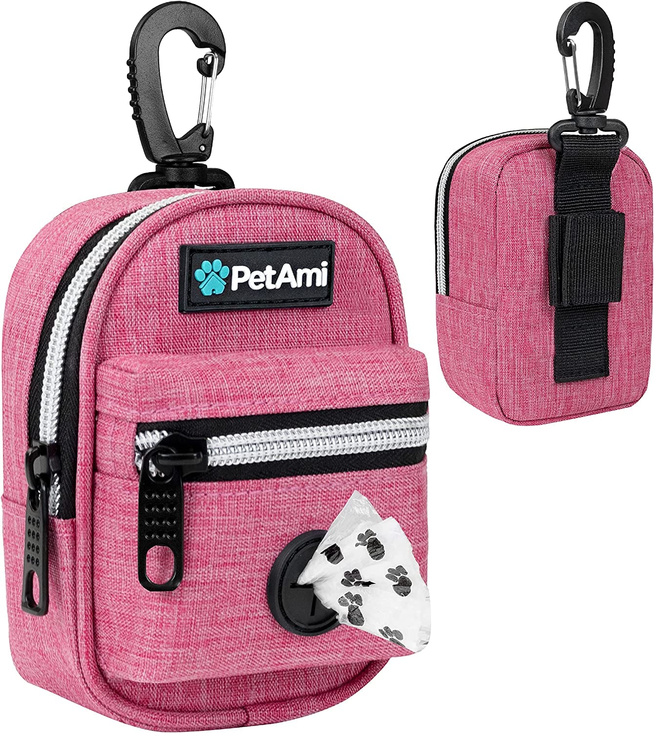 Dog Poop Bag Holder for Leash, Waste Bag Dispenser Pet Pouch, Pink