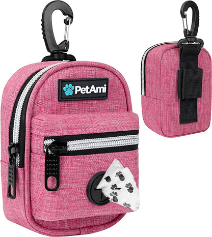 Dog Poop Bag Holder for Leash, Waste Bag Dispenser Pet Pouch, Pink