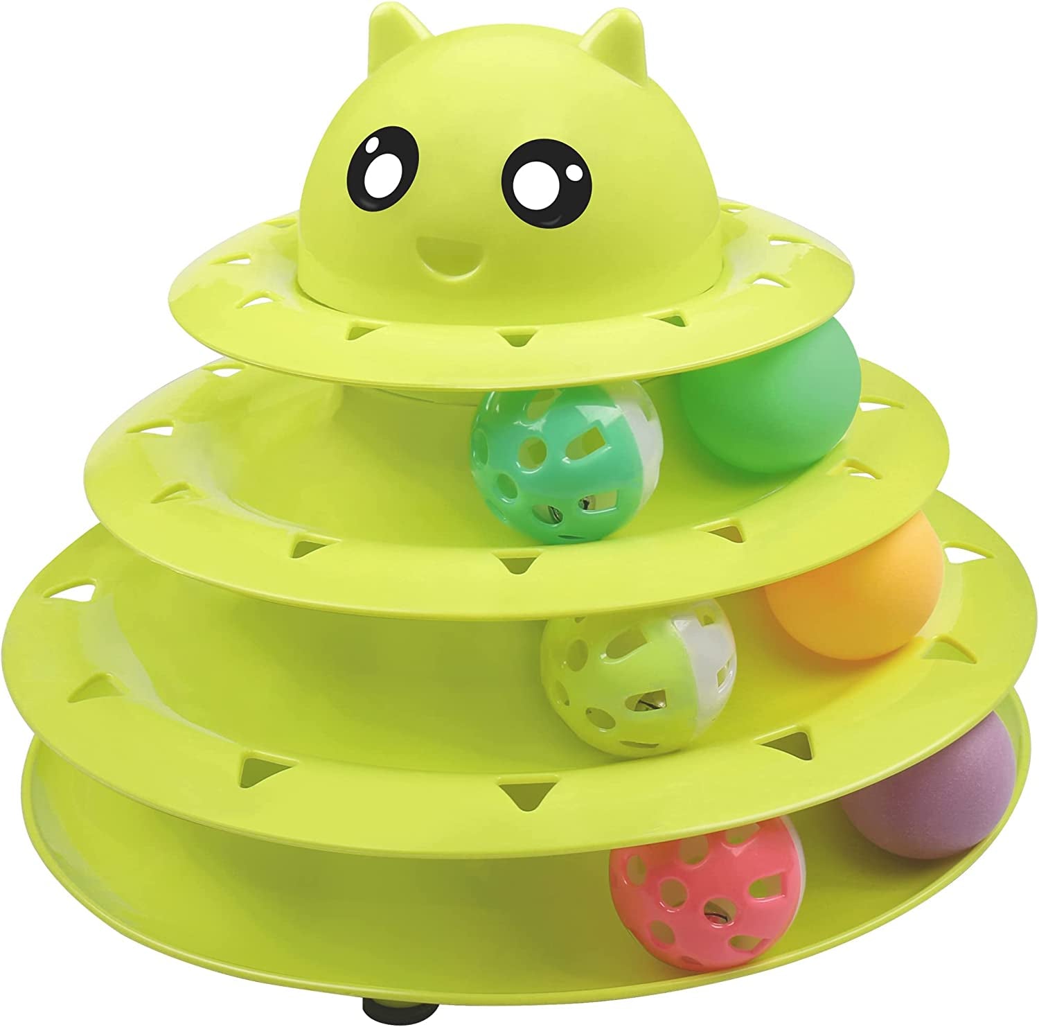 Cat Toy Roller 3-Level Turntable Cat Toys with Six Colorful Balls