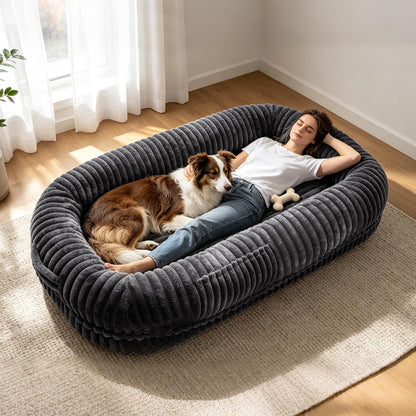 Human Dog Bed for Adult,Large Human Size Dog Bed 70"X38"X10"