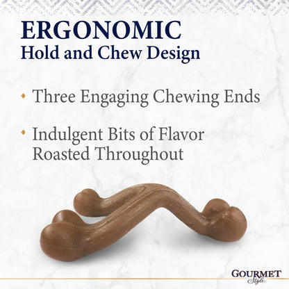 Strong Chew Gourmet Style Wishbone Dog Toy, Dog Chew Toy, Peanut Butter Flavor, Large, 1 Count