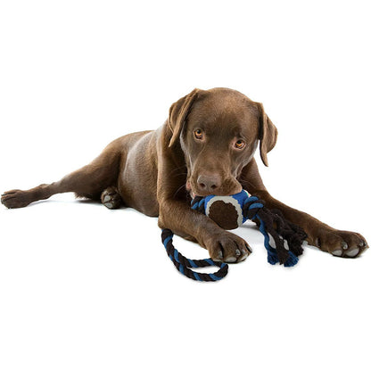 Knotted Rope Toy with Tennis Ball for Dogs | Hours of Play | Approved by Dogs | Blue