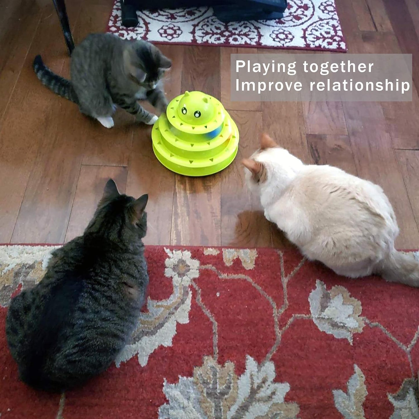 Cat Toy Roller 3-Level Turntable Cat Toys with Six Colorful Balls