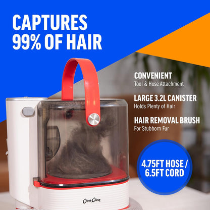 Dog Vacuum for Shedding Grooming – Dog Grooming Kit with Dog Brush Vacuum Attachment, Pet Hair Clipper with Guards, Large-Capacity Bin