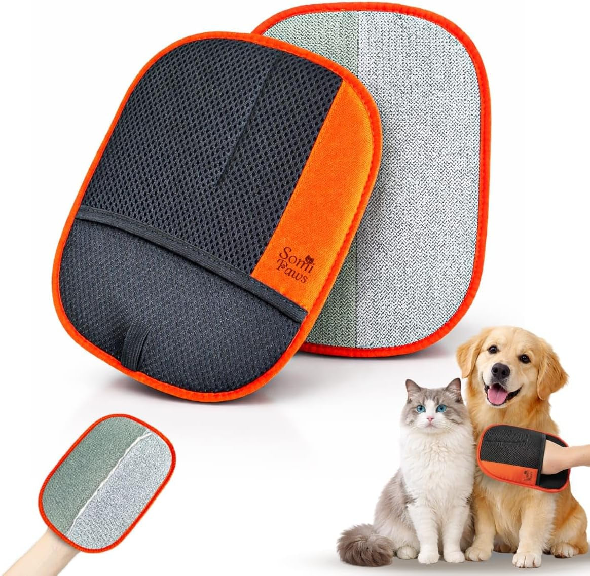 Pet Hair Removal Glove for Furniture & Clothes, Reusable Electrostatic Pet Hair Remover for Couch, Carpet, Bedding & Car Seats, Dog & Cat Grooming Glove, Soft Pet Hair Removal Tool, 1 Pack