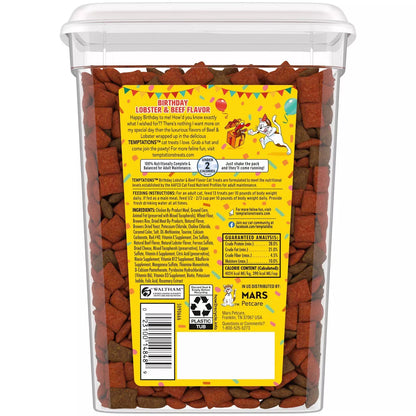 Temptations Lobster and Beef Flavor Birthday Cat Treats