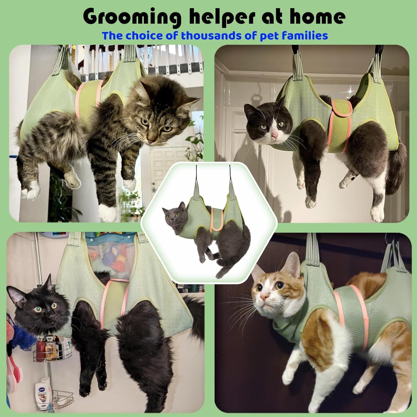 Cat Grooming Hammock for Nail Trimming, Cat Nail Clipper Hammock Harness