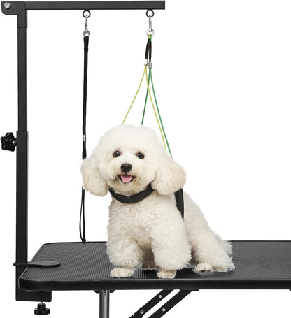 Dog Grooming Table Arm with Clamp 32In, Pet Dog Grooming Table for Small Dogs at Home Foldable, Cat Dog Grooming Harness Stand Holder Portable for Trimming Nails, Drying, Haircut