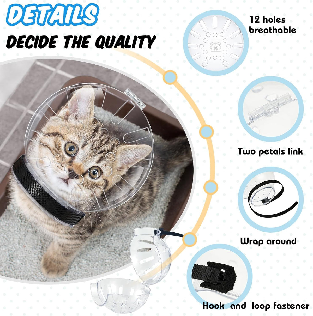 8 Pcs Cat Muzzle Set with Adjustable Cat Bathing Bag, Breathable Muzzle Pet for Shower Grooming Brush Tick Remover Tool Nail Clipper Nail File for Dog, Bunny Cleaning Trimming(L Size,Blue)