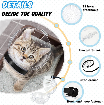 8 Pcs Cat Muzzle Set with Adjustable Cat Bathing Bag, Breathable Muzzle Pet for Shower Grooming Brush Tick Remover Tool Nail Clipper Nail File for Dog, Bunny Cleaning Trimming(L Size,Blue)