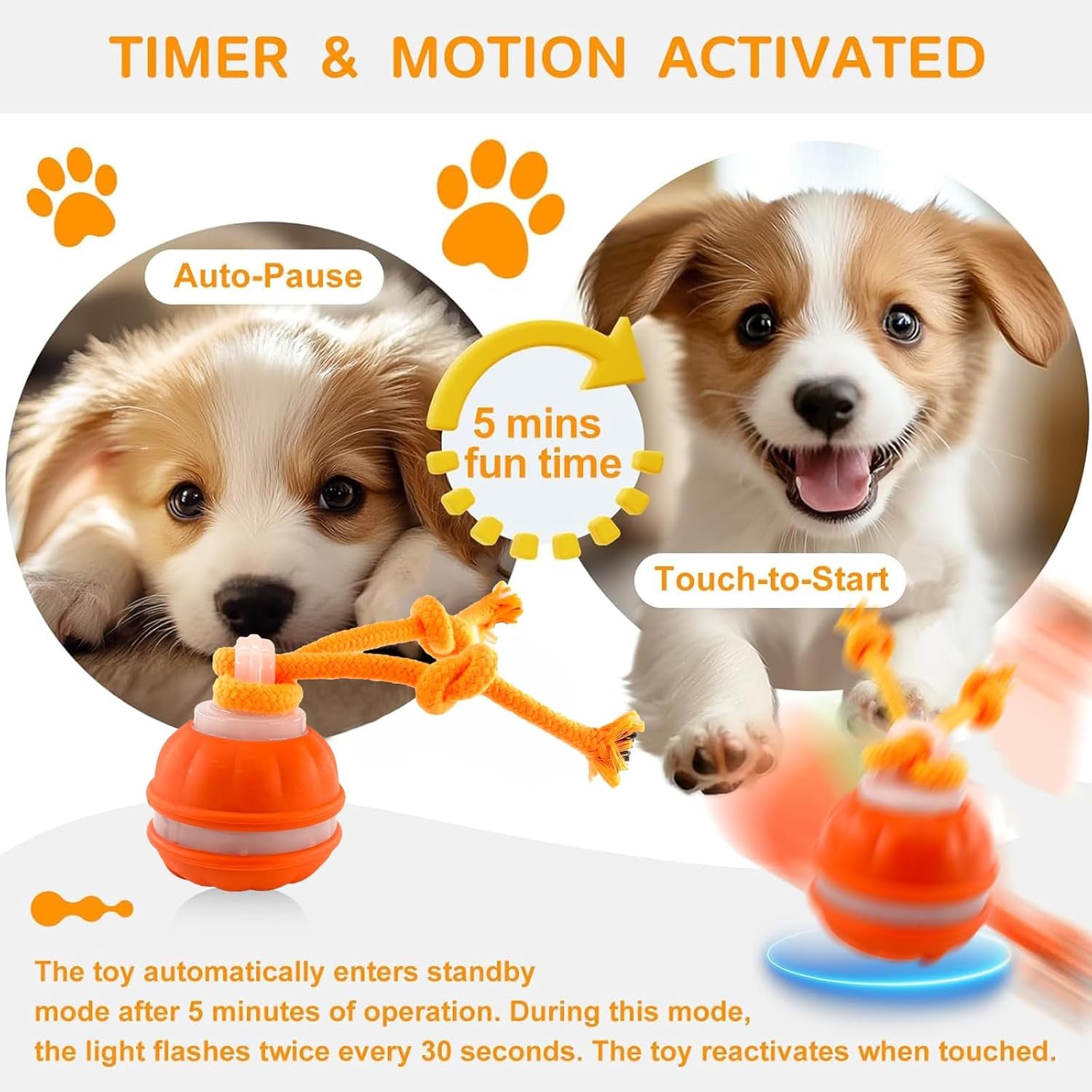 P06 Smart Interactive Dog Toys Dog Balls with Rope for Small Medium Dogs