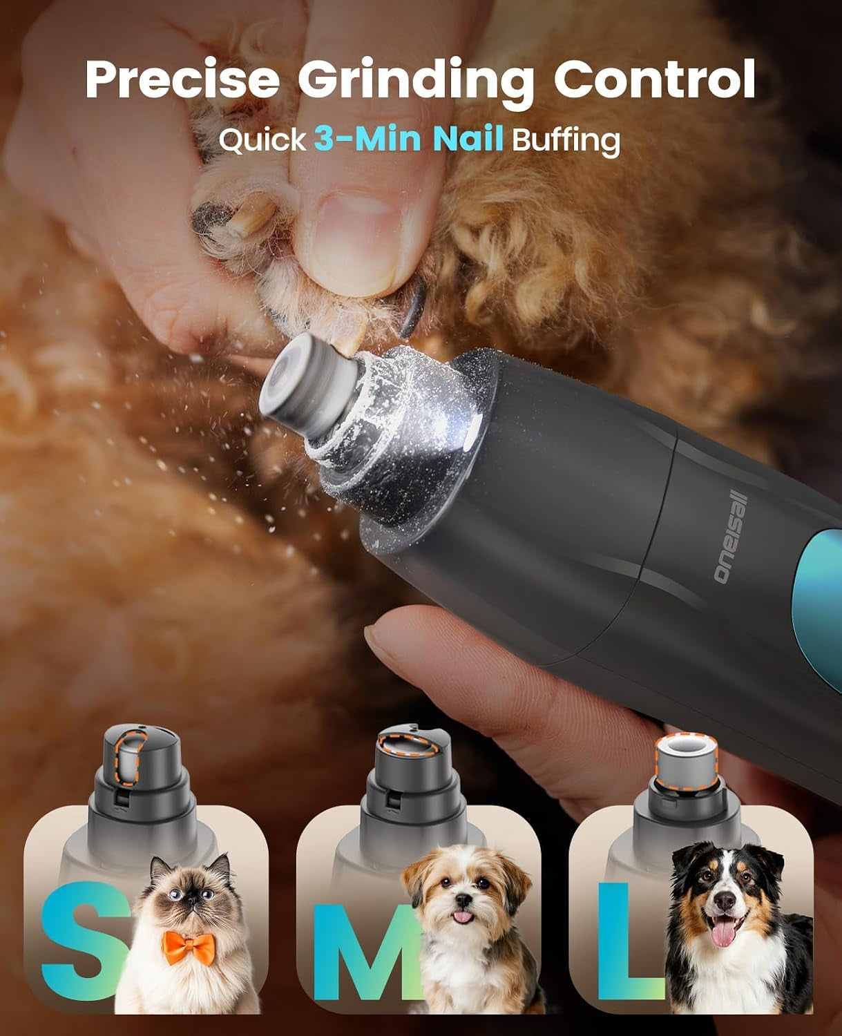 Professional 4-In-1 Dog Grooming Kit with LED Light