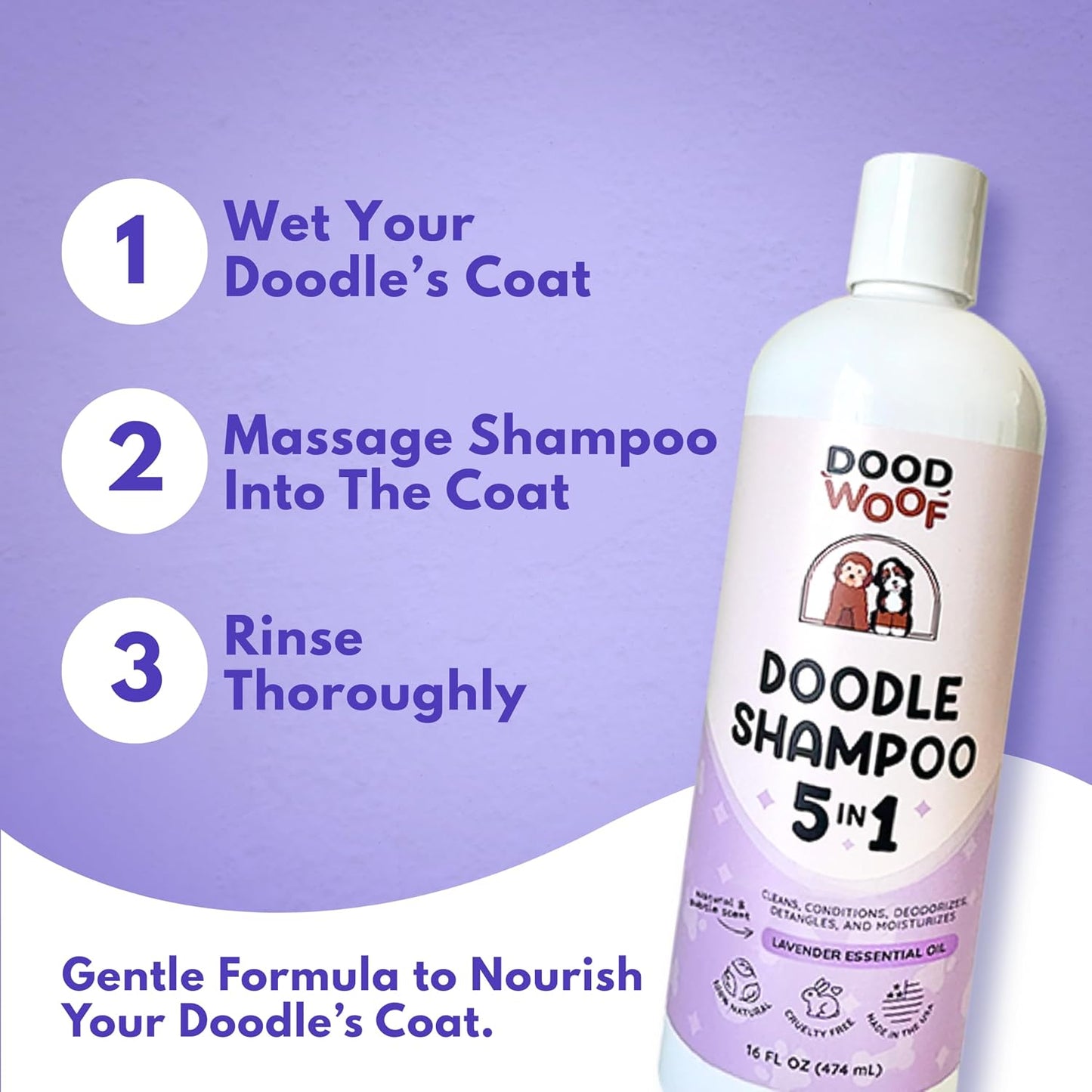 Dog Shampoo and Conditioner for Doodle - All Natural Dog Shampoo for Smelly Dogs, Sensitive Skin Pet Shampoo for Dogs, Goldendoodle, Doodles, Poodle, Puppy Shampoo and Conditioner - Dog Soap
