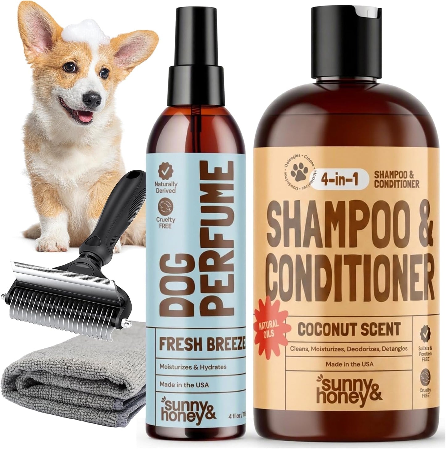 Detangling Dog Shampoo and Conditioner Set
