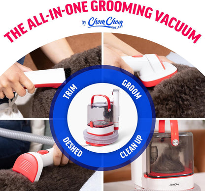 Dog Vacuum for Shedding Grooming – Dog Grooming Kit with Dog Brush Vacuum Attachment, Pet Hair Clipper with Guards, Large-Capacity Bin