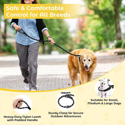 Dog Walking Kit - Pet Pooper Scooper, Biodegradable Waste Bags, Collapsible Travel Bowl, Heavy Duty Dog Leash, Interactive Rubber Ball - Complete Outdoor Pet Supplies for Puppy & Large Dogs