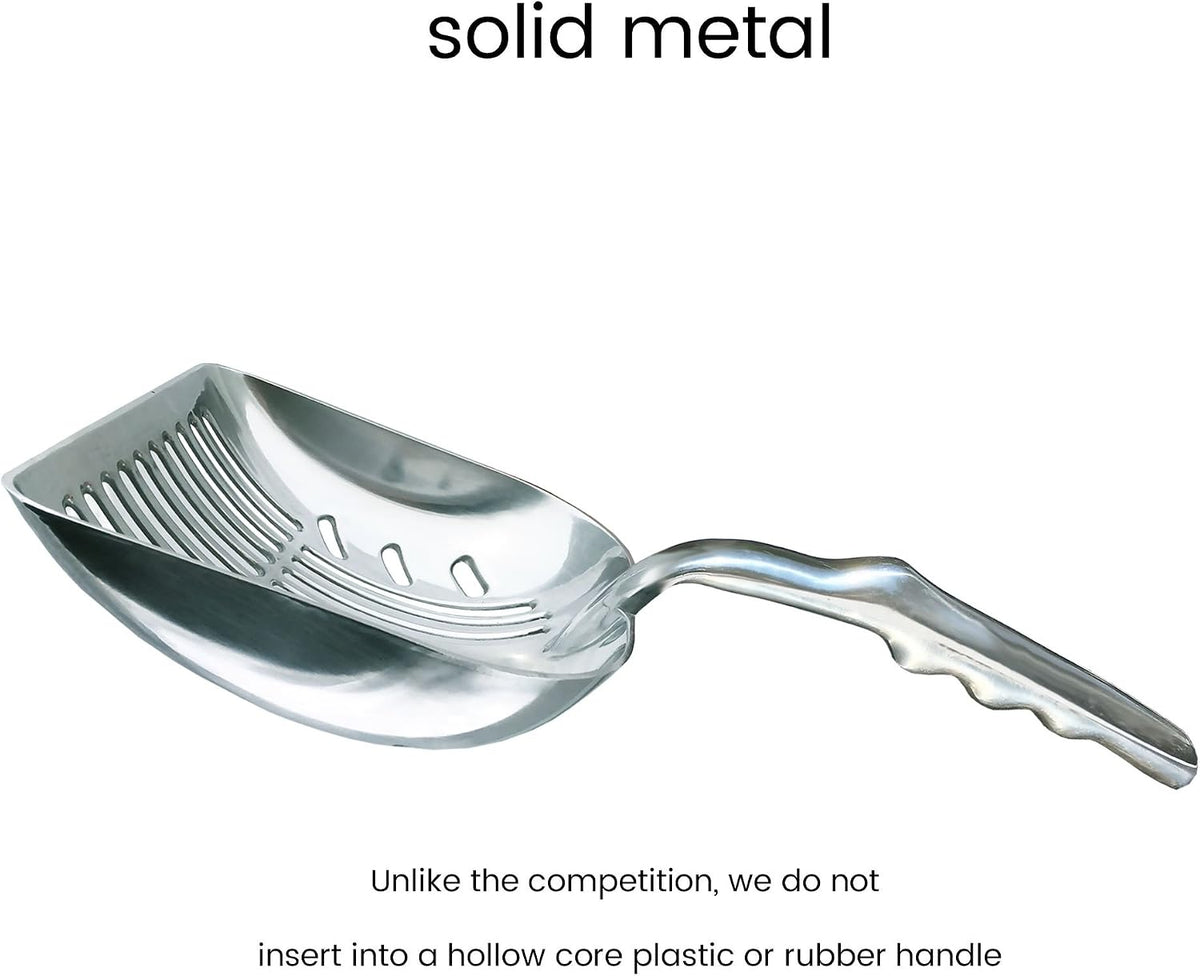 ® Premium Multicat Cat Litter Scoop | Solid Metal | Litter Box Tray Pan Sifter